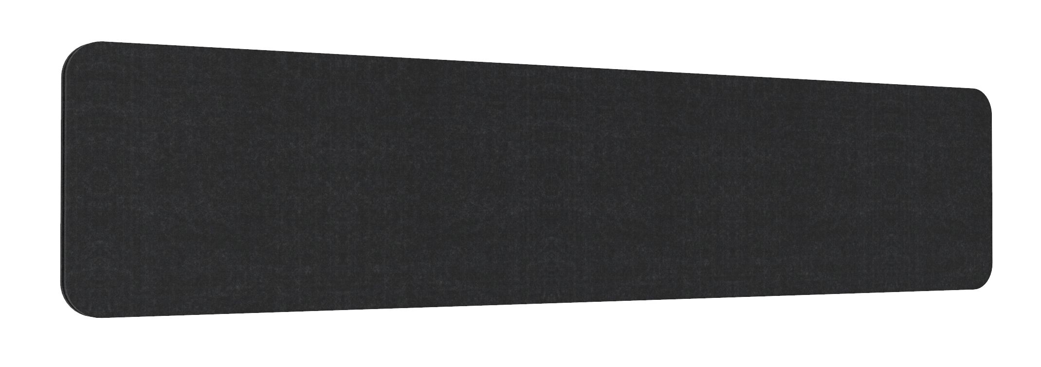 Rapidline Desk Mounted Eco Panel Screen – Black | 1800mm W x 384mm H | Frameless with Radial Corners