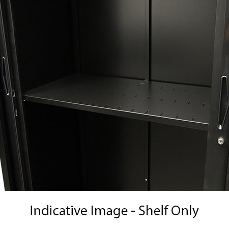 Rapidline Go Tambour Slotted Shelf – Black, Fits 900mm Unit