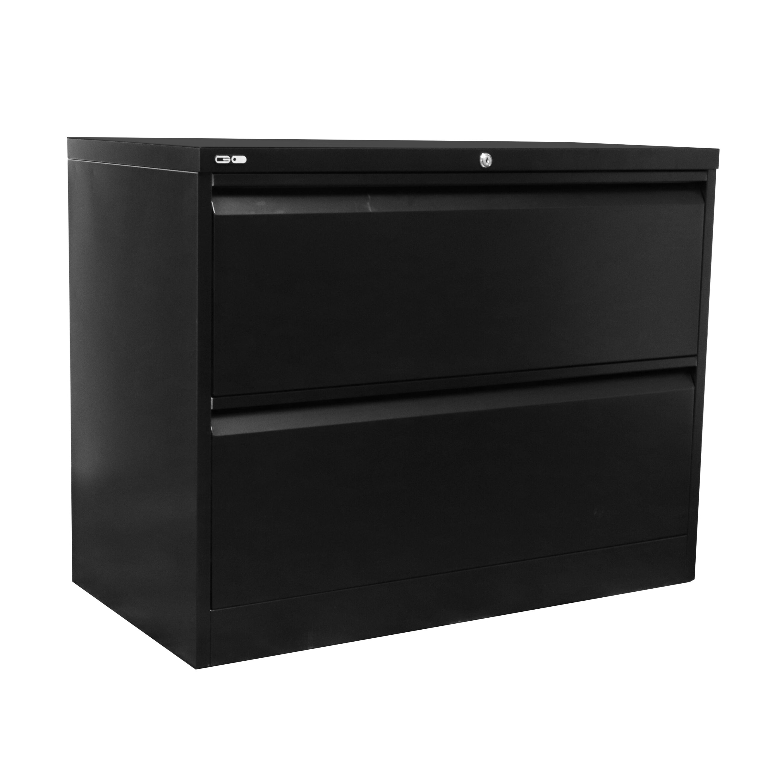 Rapidline Go Lateral Filing Cabinet – 2 Drawer, Black Satin