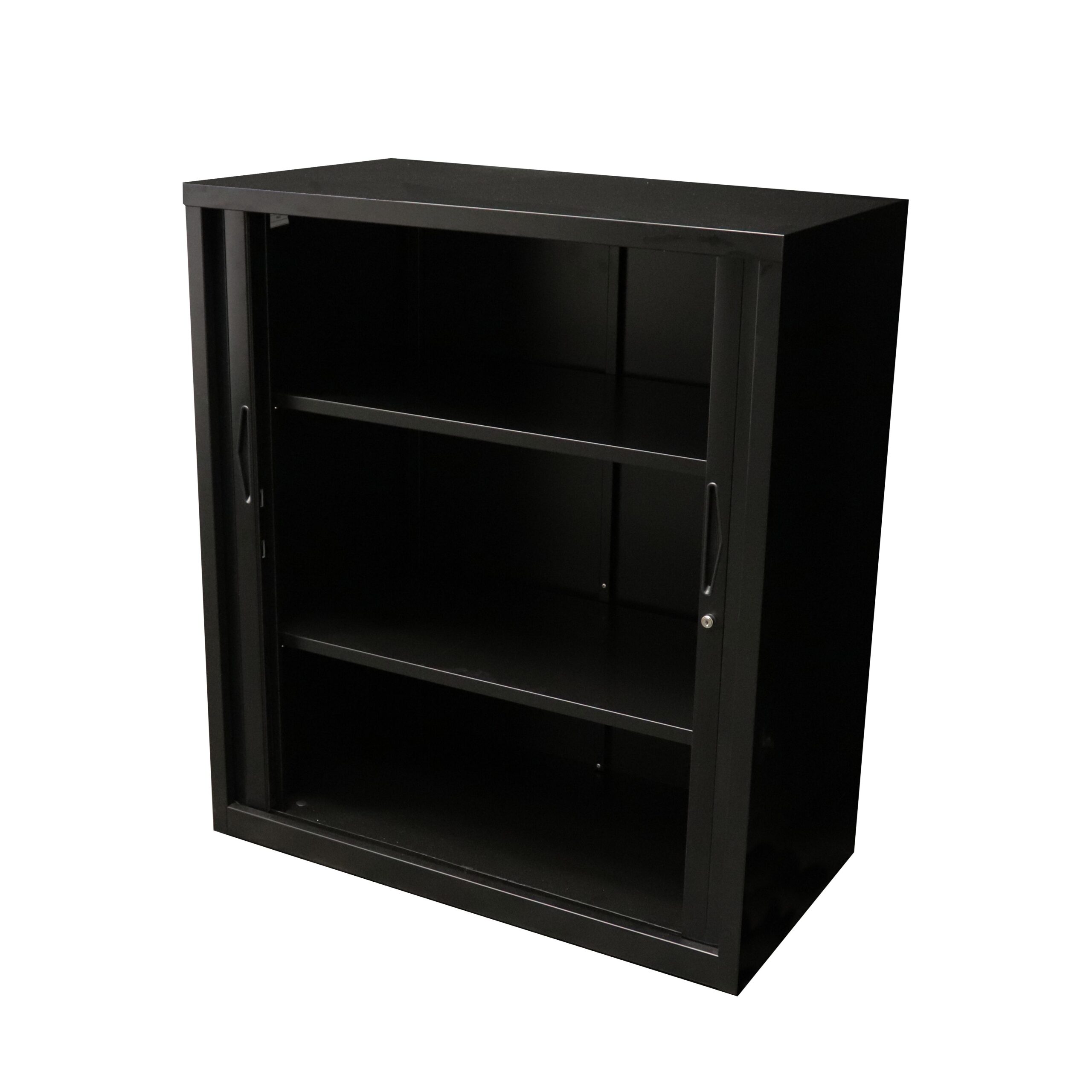 Rapidline Go Tambour Door Cupboard 900mm W – Black Satin, No Shelves