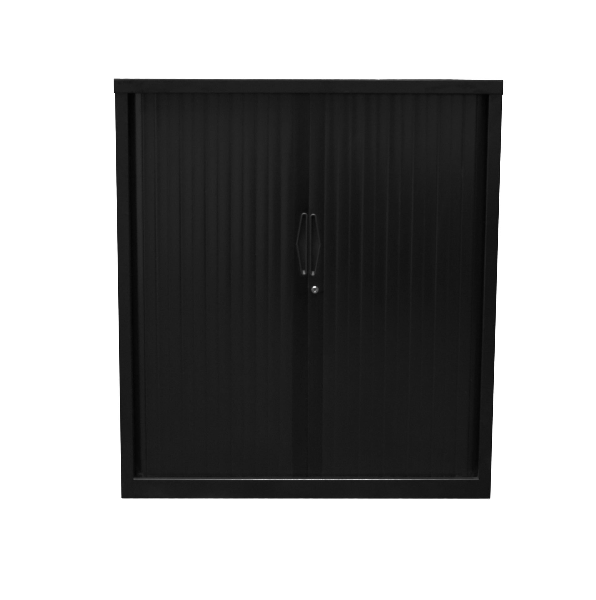 Rapidline Go Tambour Door Cupboard 1200W x 1200H x 474D – Black Satin, No Shelves