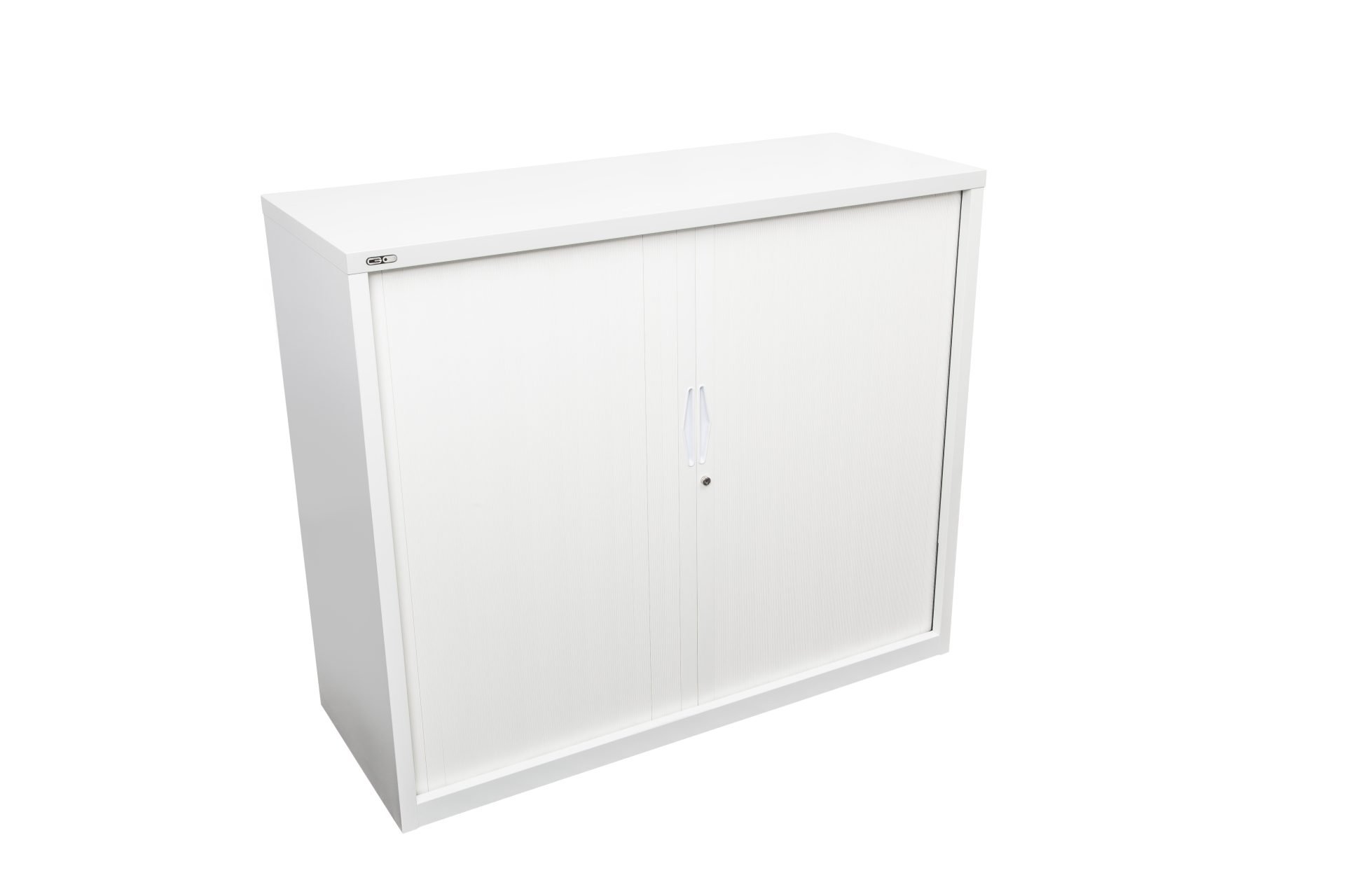 Rapidline Go Tambour Door Cupboard 1200W x 1200H x 474D – White China, No Shelves