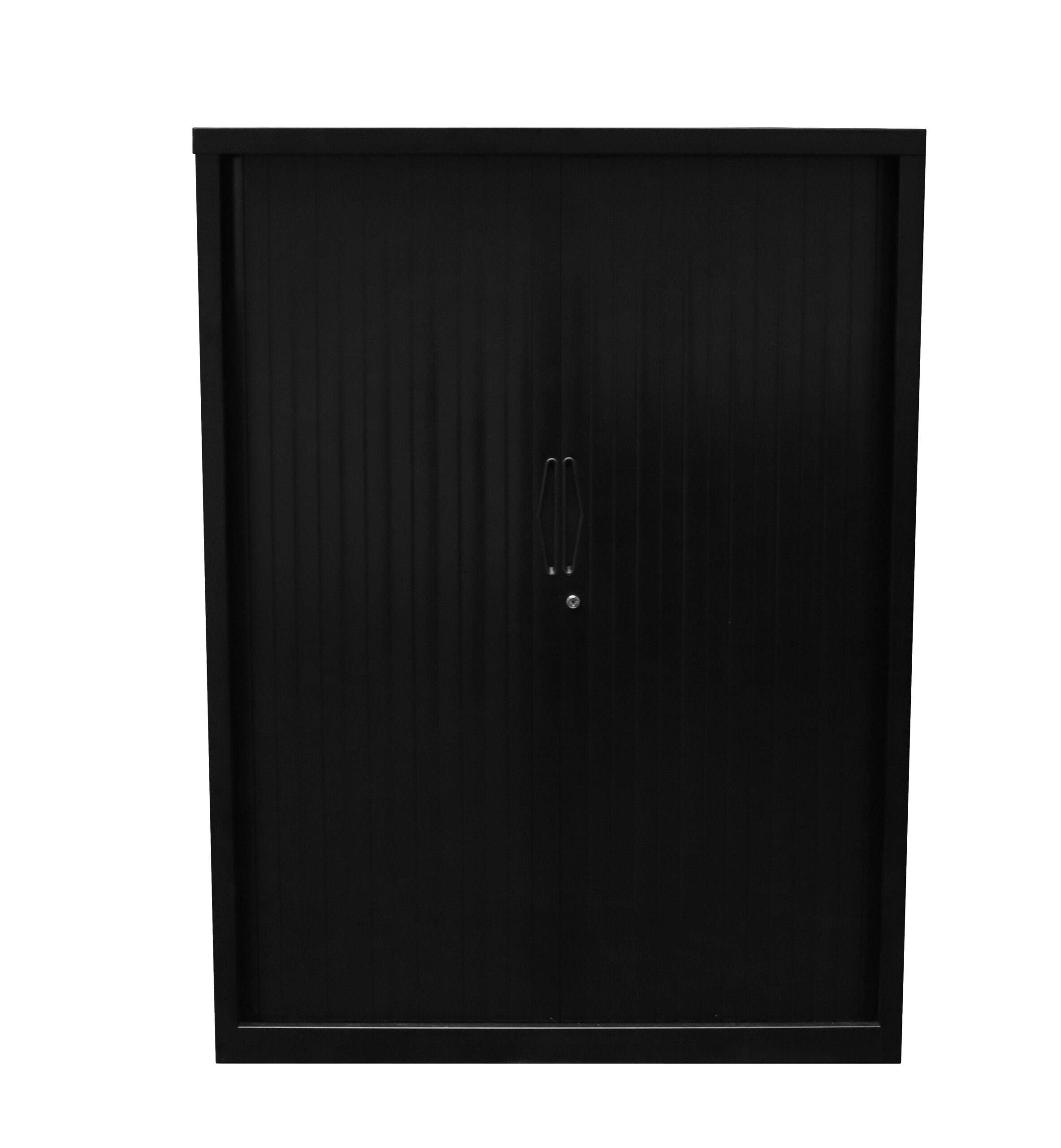 Rapidline Go Tambour Door Cupboard – 900mm W, Black Satin, No Shelves