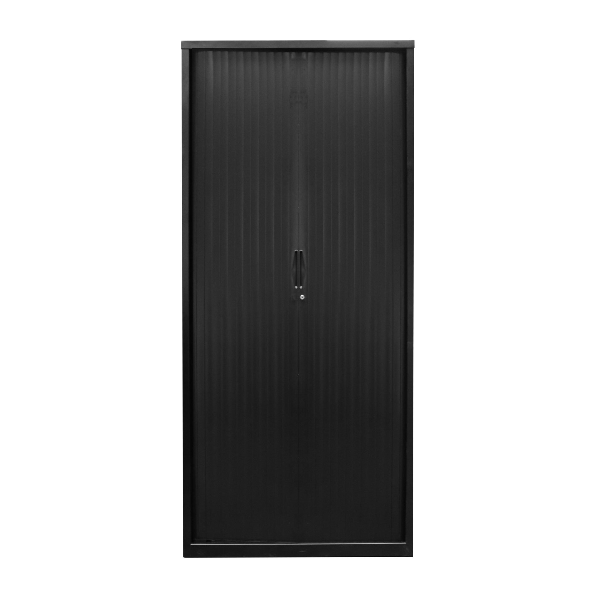 Rapidline Go Tambour Door Cupboard – Black Satin – No Shelves – 1981mm H × 1200mm W × 474mm D