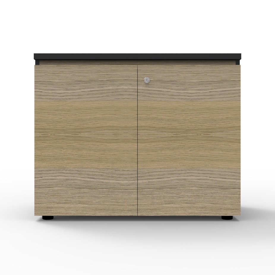 RAPIDLINE Infinity Swing Door Cupboard – Natural Oak, Black Edging (900 × 600 × 730mm)