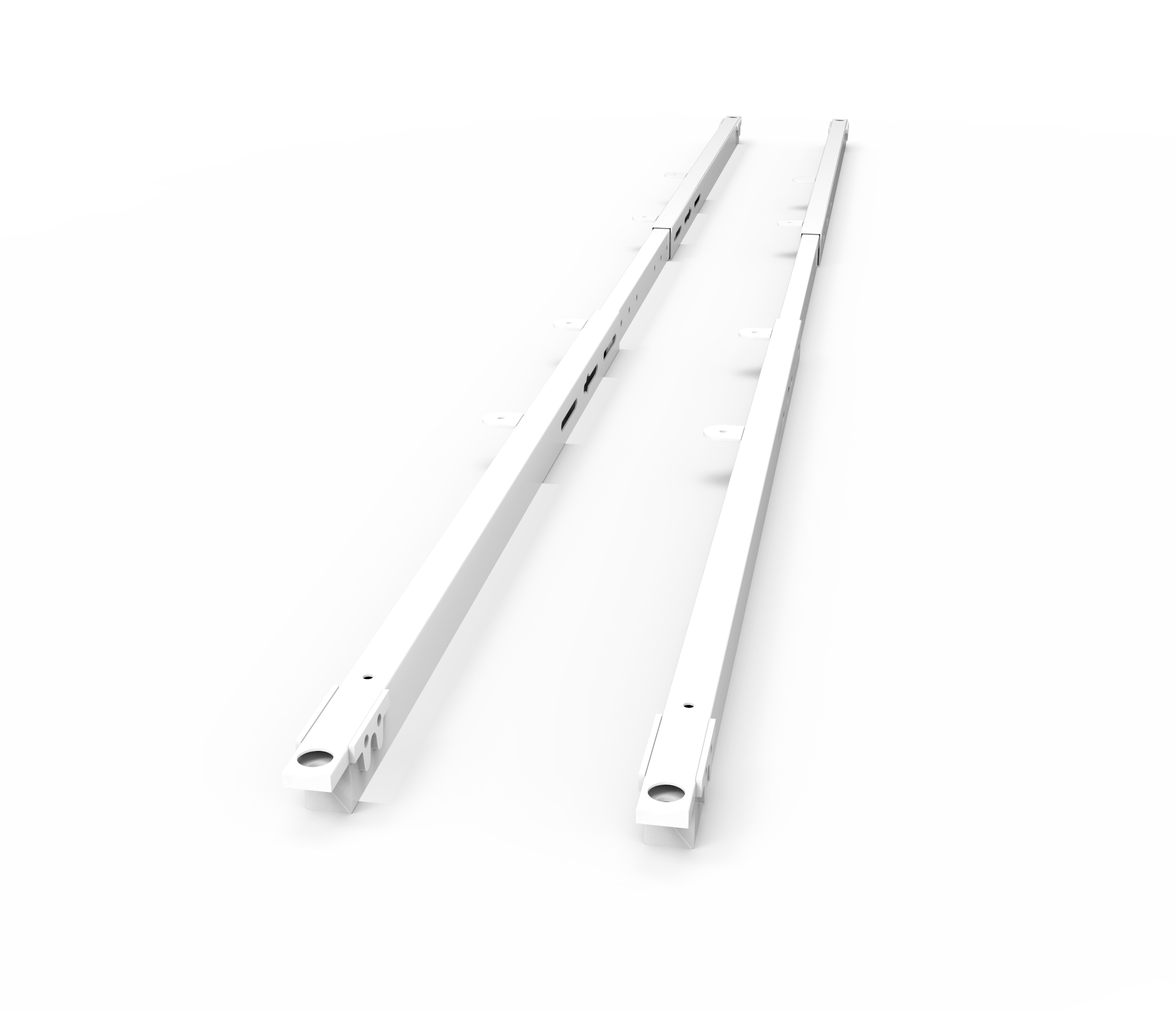 Rapidline Deluxe Infinity & Eternity Telescopic Cable Management Rail – White Powder Coat, 1726–2106mm