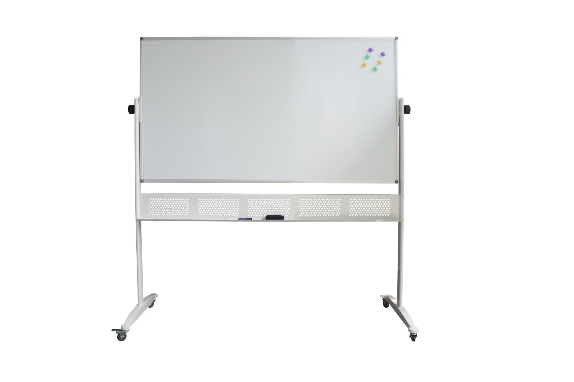 Rapidline Standard Mobile Whiteboard – 1500mm W x 900mm H, Double-Sided, Locking Castors