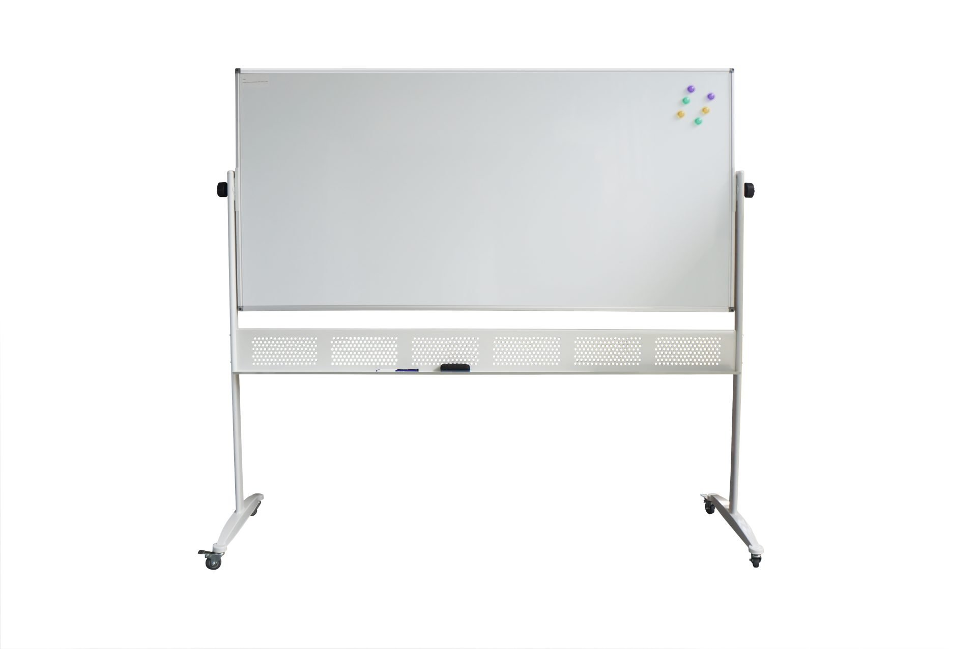 Rapidline Standard Mobile Whiteboard – 1800mm W x 900mm H, Double-Sided, Locking Castors