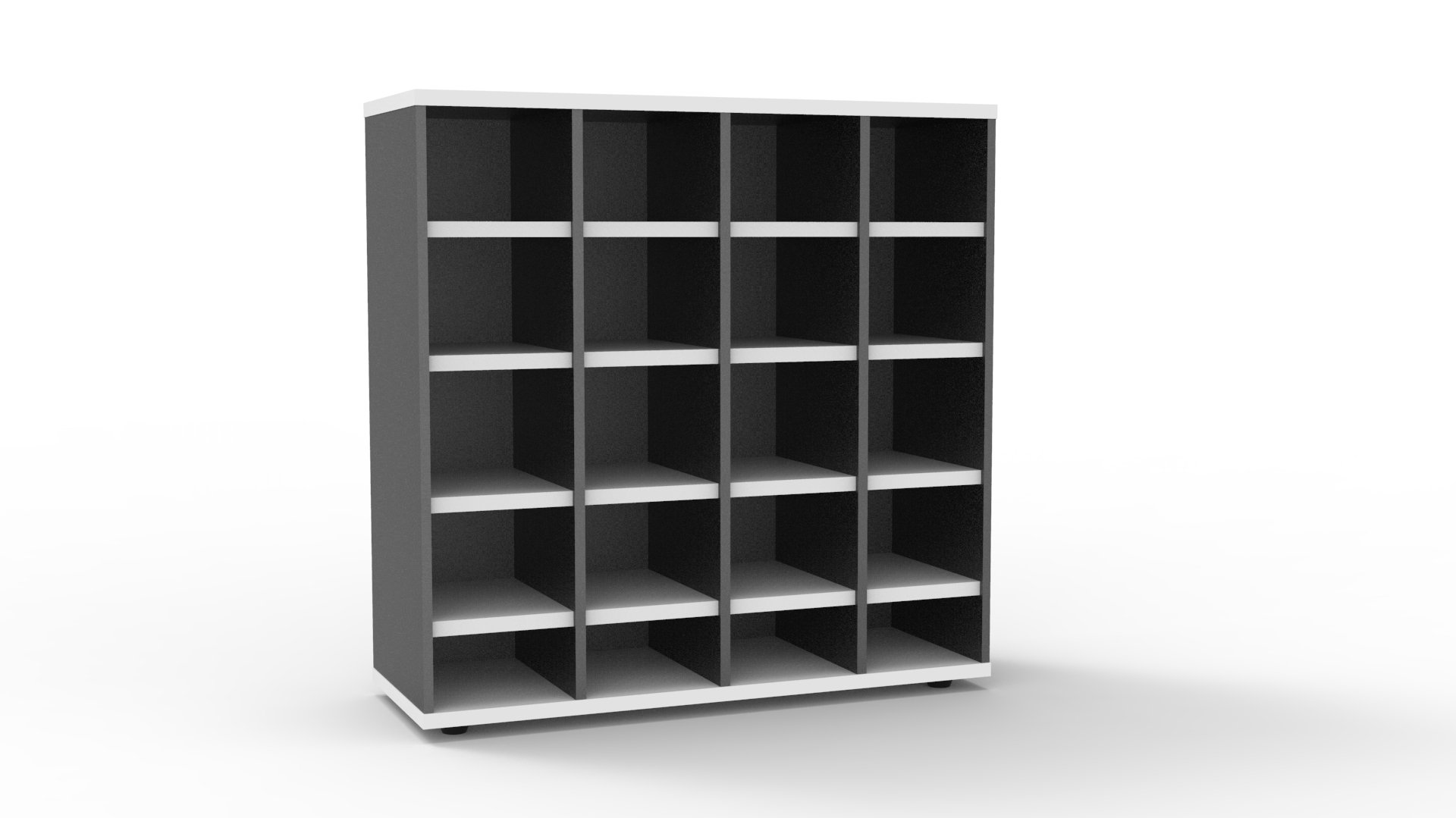 Rapid Worker Pigeon 20 Hole Storage Unit – Natural White & Ironstone | Rapidline
