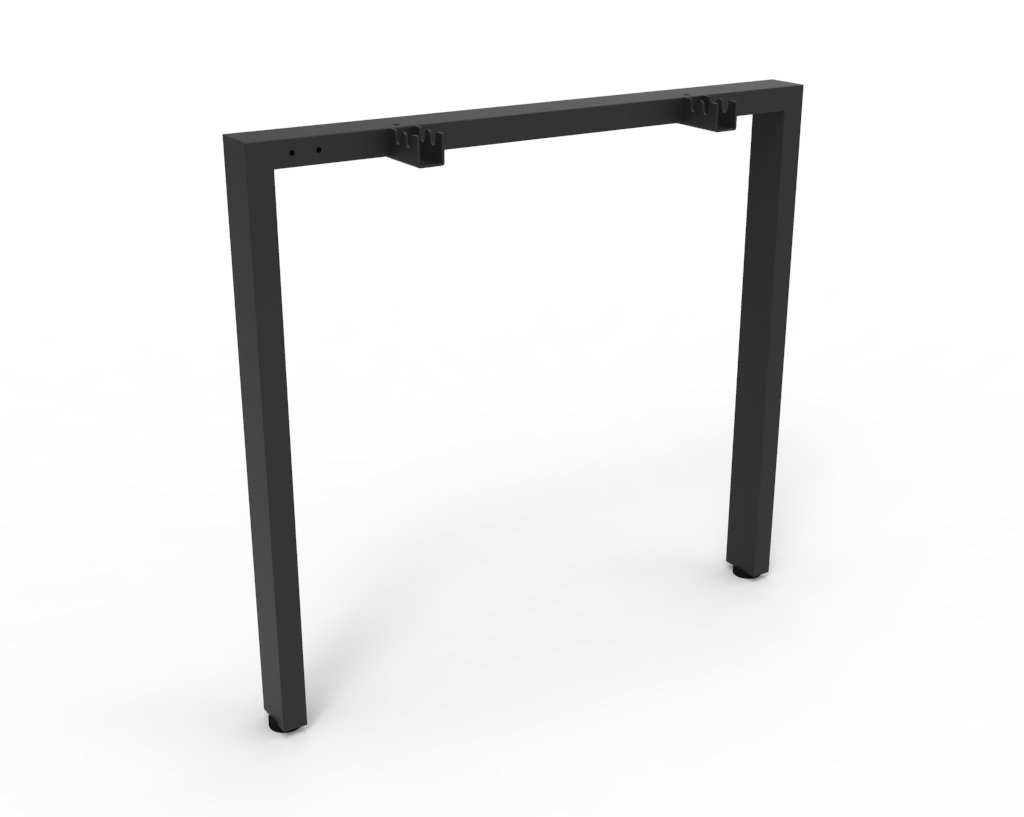 Rapidline Deluxe Profile Return Single Desk Leg – 600mm Wide, Black Powder Coat