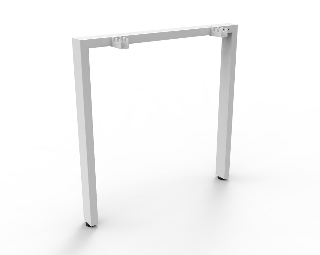 Rapidline Deluxe Profile Return Single Desk Leg – 600mm Wide, White Powder Coat