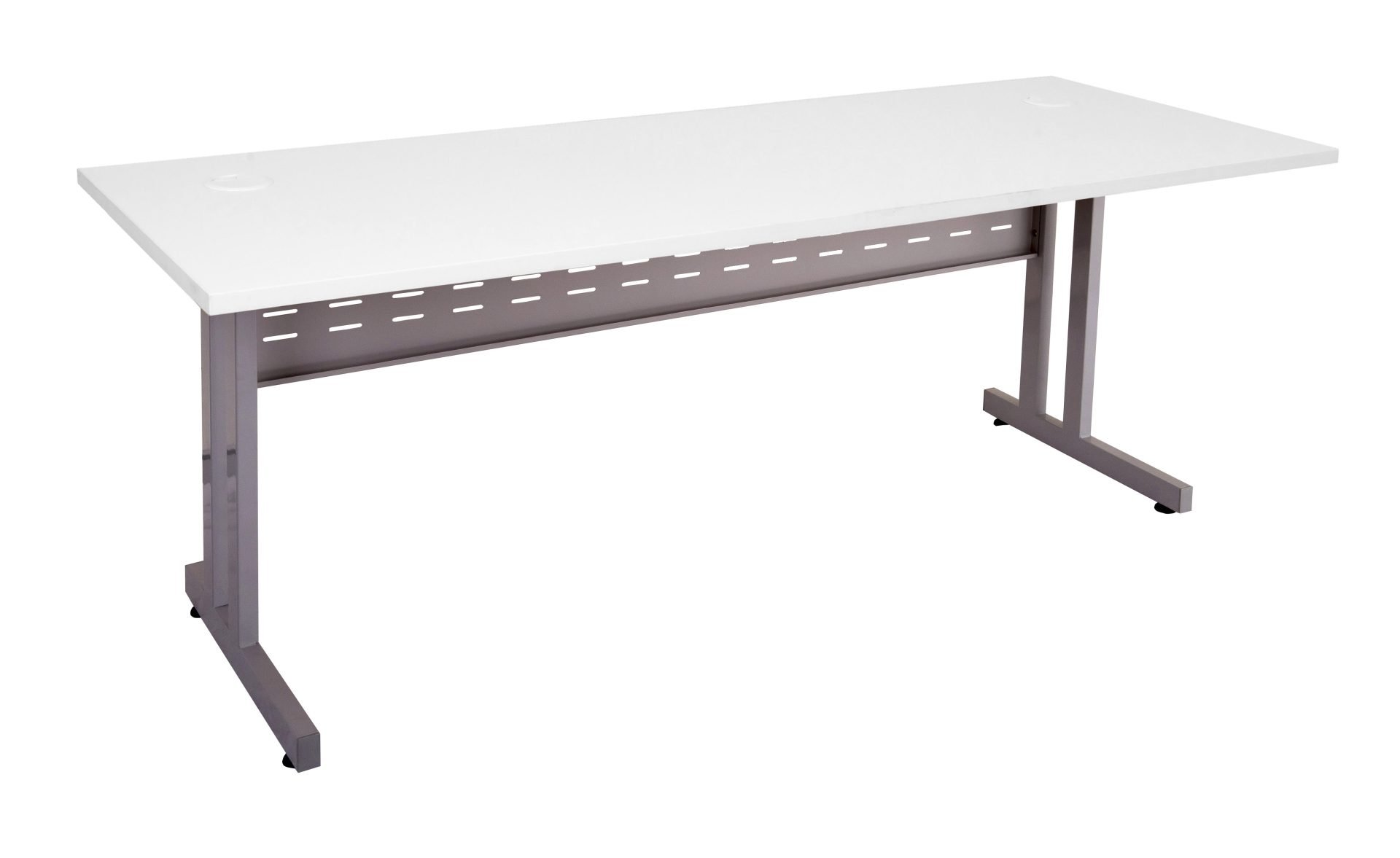 Rapidline Rapid Span C-Leg Desk – 1500 x 700mm – Natural White Top, Precious Silver Base
