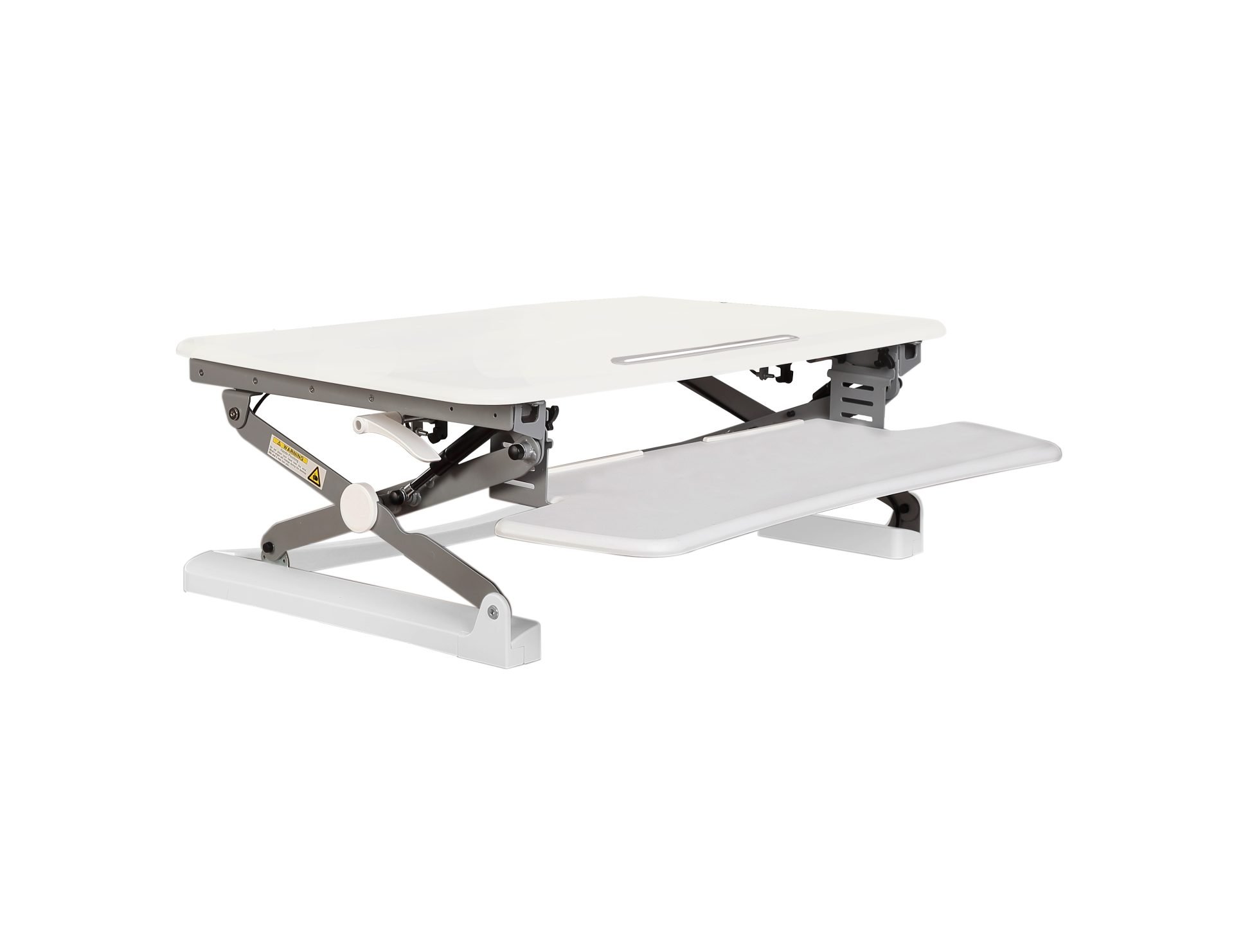 Rapidline Rapid Desk Riser – White | Gas Spring Sit-Stand, 15 Levels, Keyboard Tray