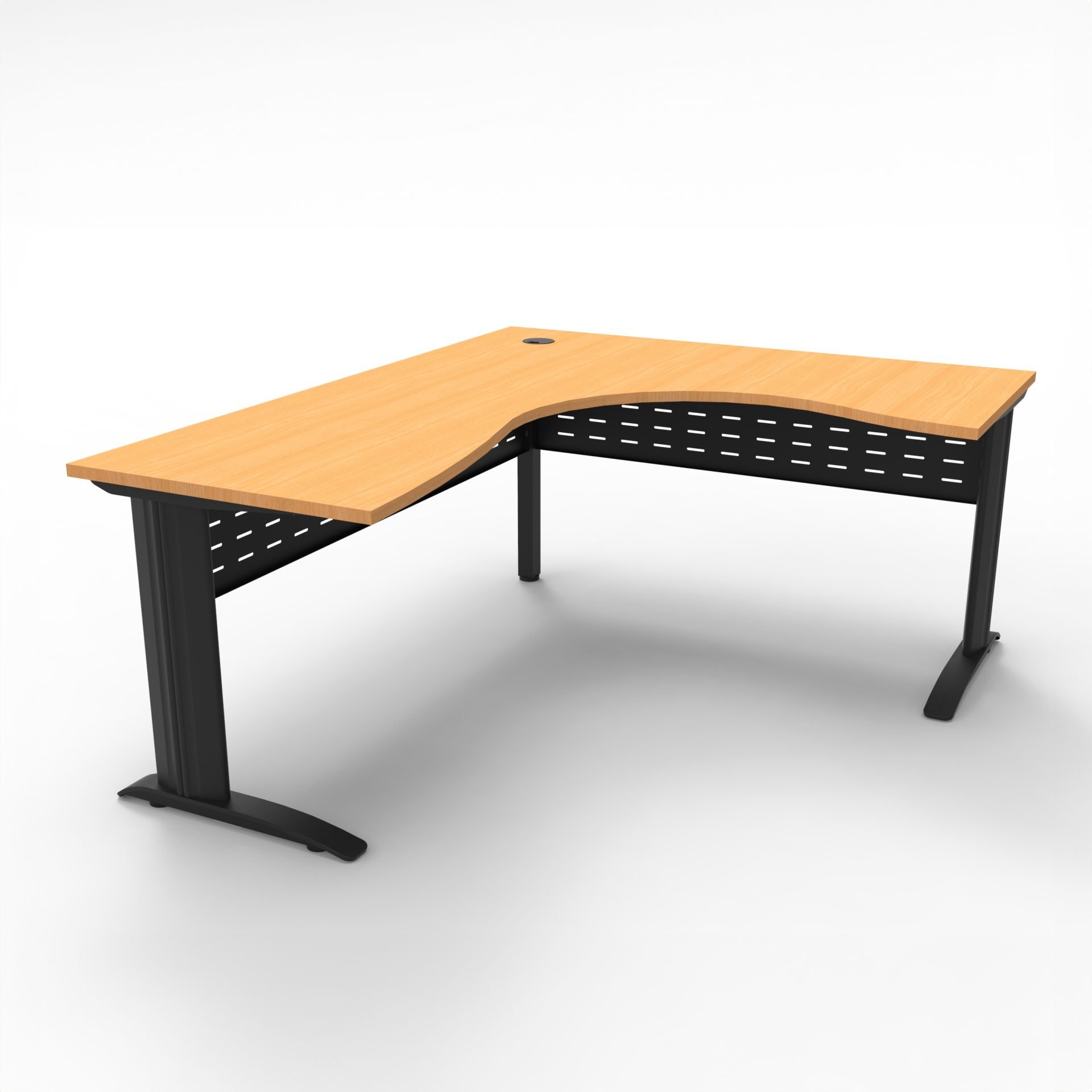 Rapidline Rapid Span Corner Workstation – 1800×1200mm, Beech Top, Black Satin Base