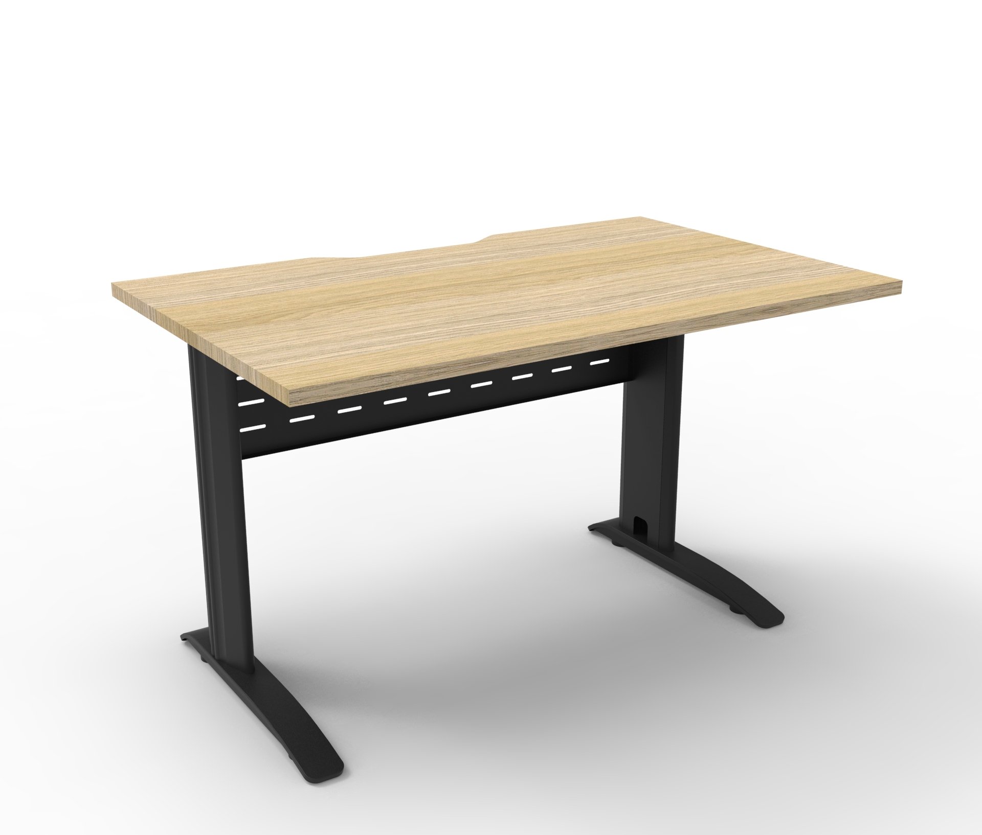 Rapidline Deluxe Rapid Span Desk | 1200×750mm | Natural Oak Top & Black Satin Base