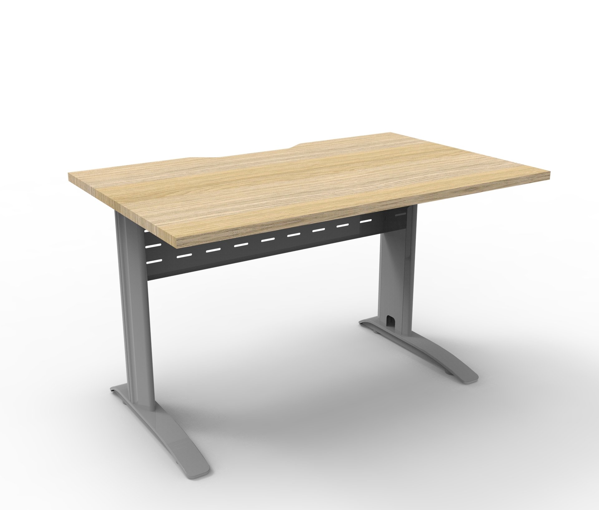 Rapidline Deluxe Rapid Span Desk | 1200×750mm | Natural Oak Top & Precious Silver Base