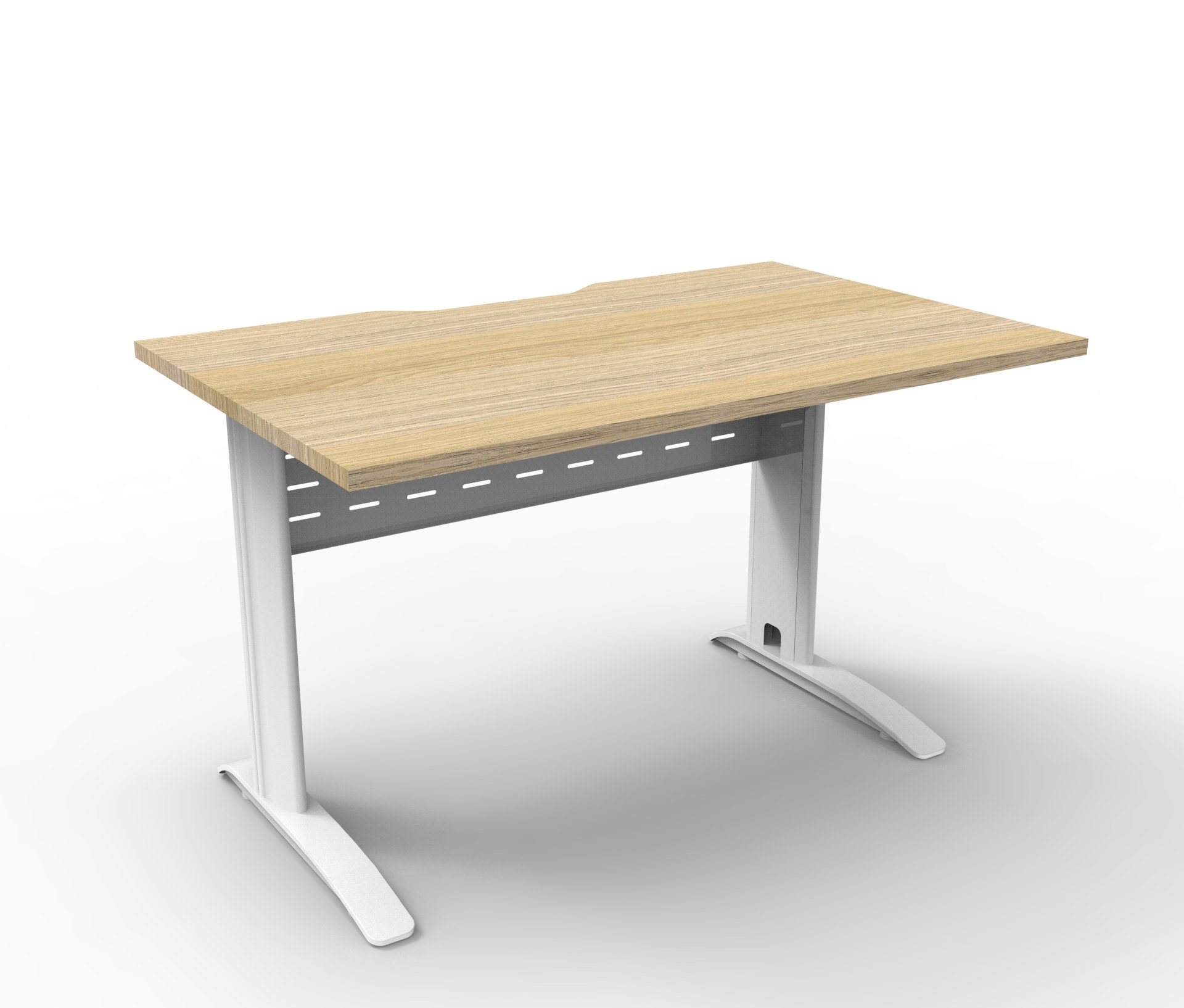 Rapidline Deluxe Rapid Span Desk – 1200mm x 750mm, Natural Oak Top & White Satin Base