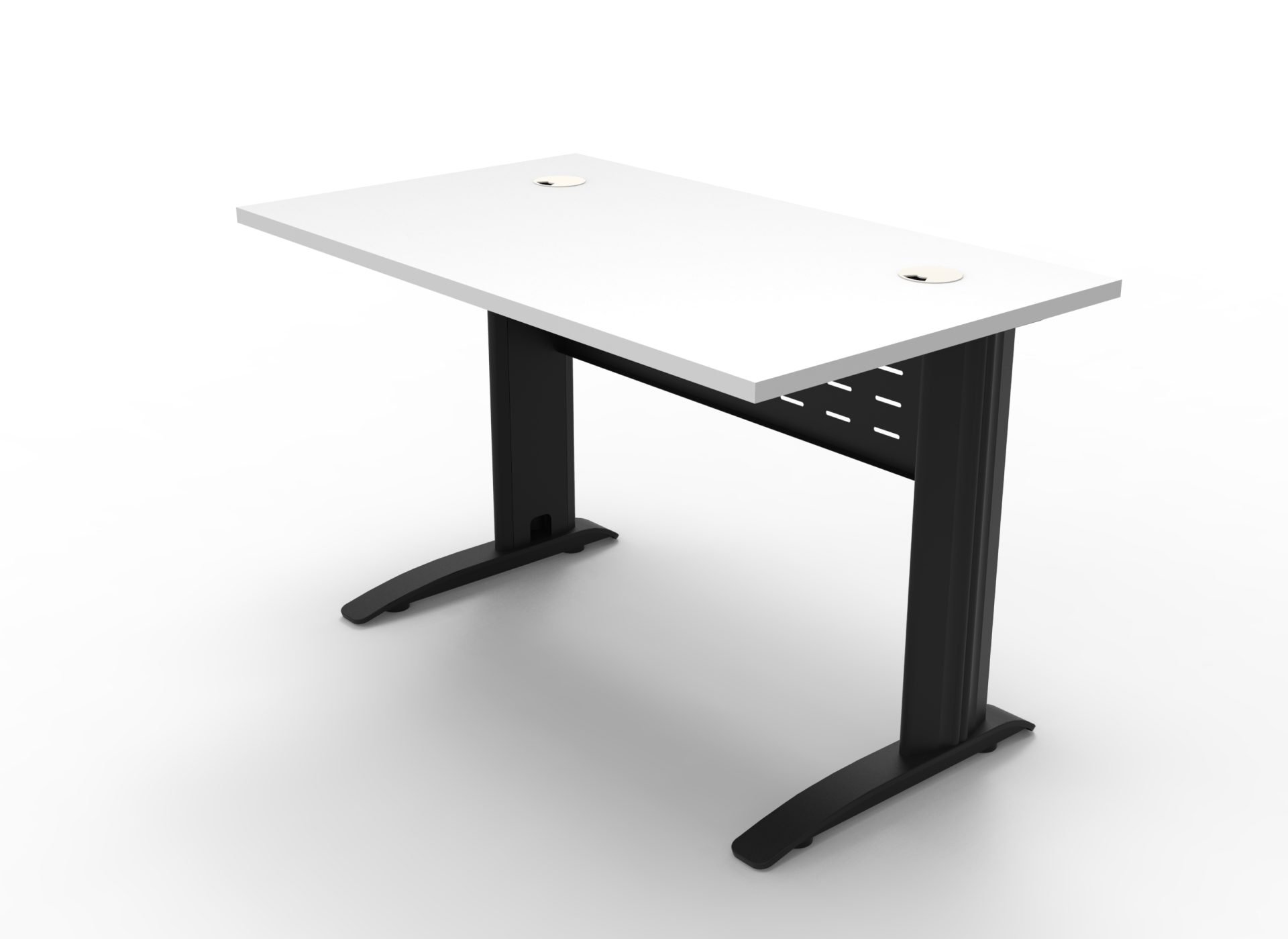 Rapid Span Desk – 1500mm x 700mm | Natural White Top & Black Satin Base | RAPIDLINE