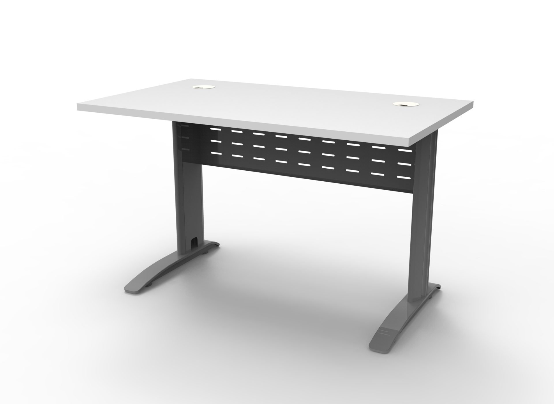 Rapidline Rapid Span Desk 1200 x 700mm – Natural White Top & Precious Silver Base