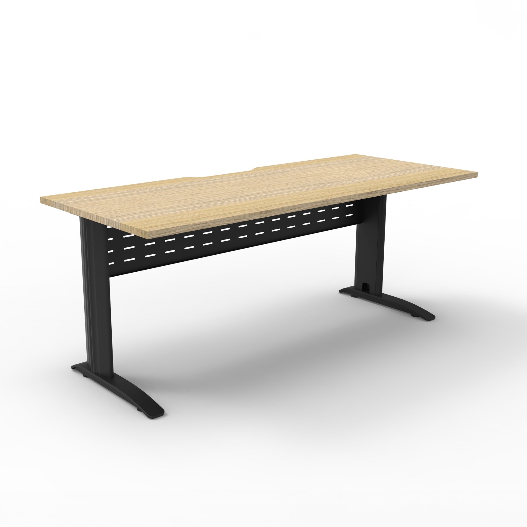 Deluxe Rapid Span Desk – 1500mm x 750mm, Natural Oak Top, Black Satin Base | Rapidline