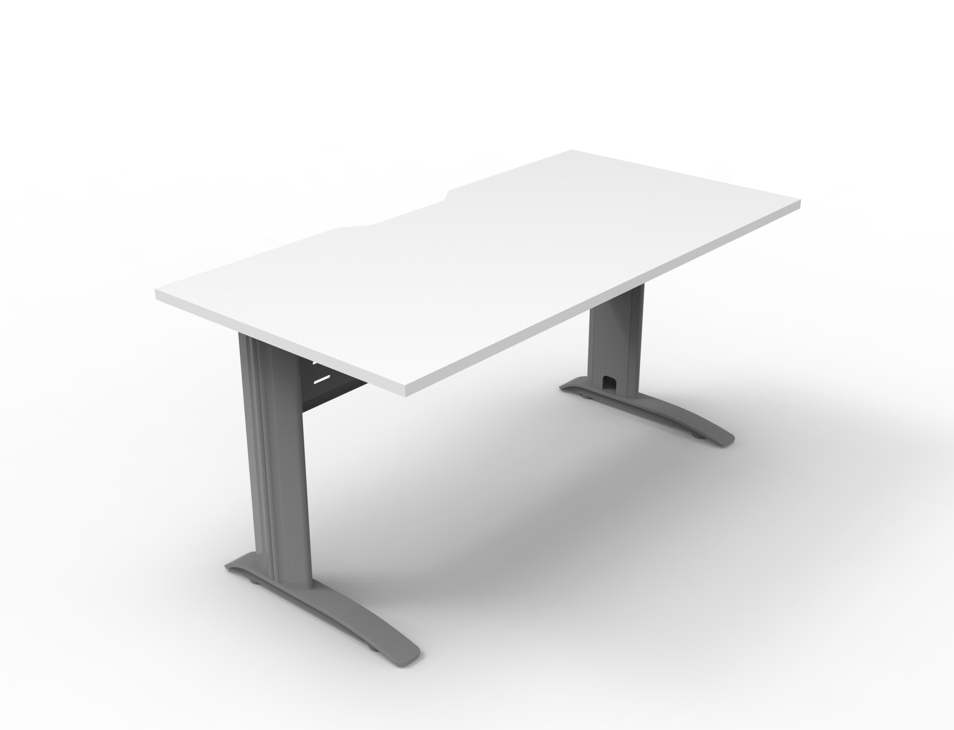 Rapidline Deluxe Rapid Span Desk – 1500mm × 750mm, Natural White Top & Precious Silver Base