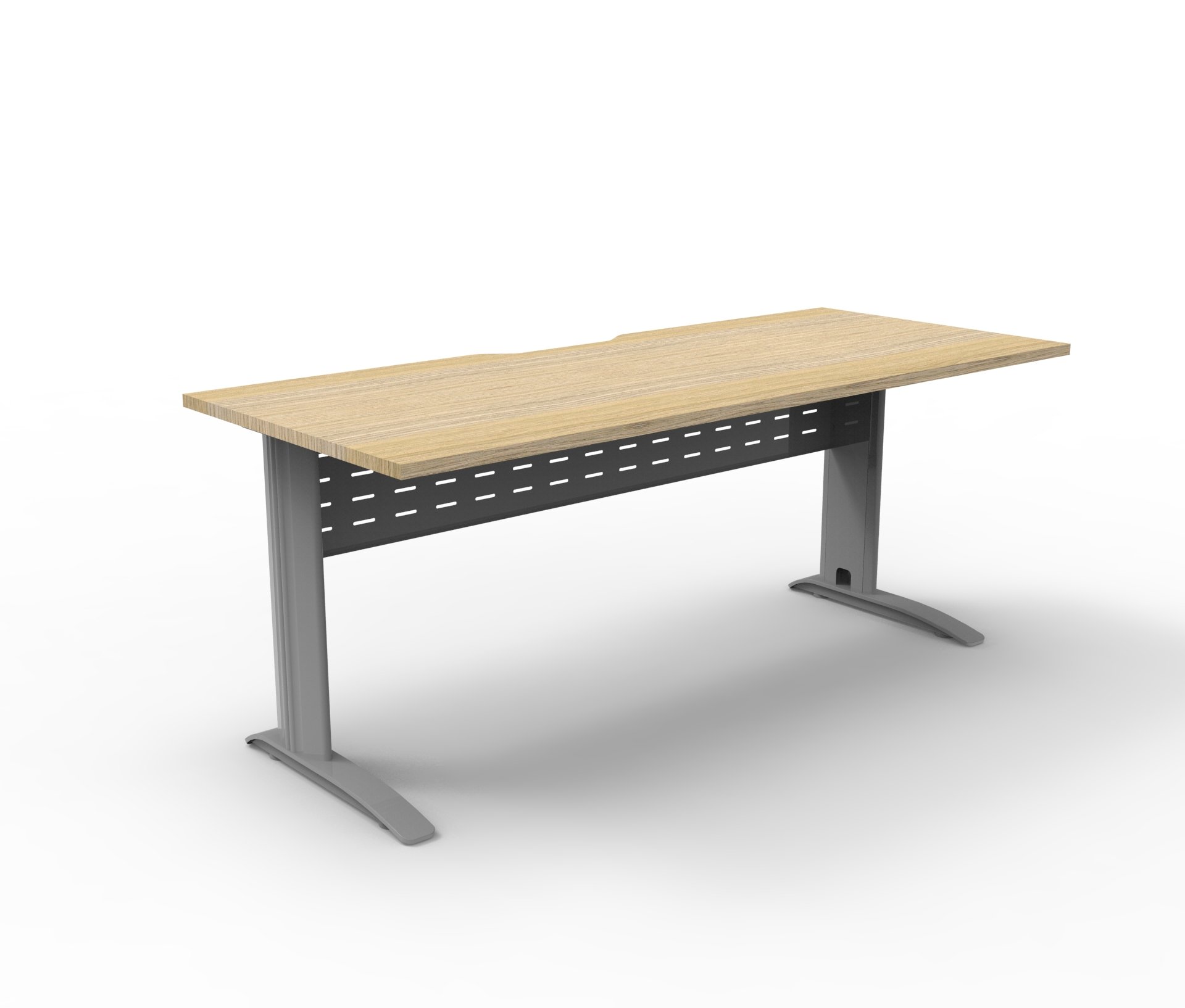 Deluxe Rapid Span Desk 1800mm x 750mm – Natural Oak Top, Precious Silver Base | Rapidline