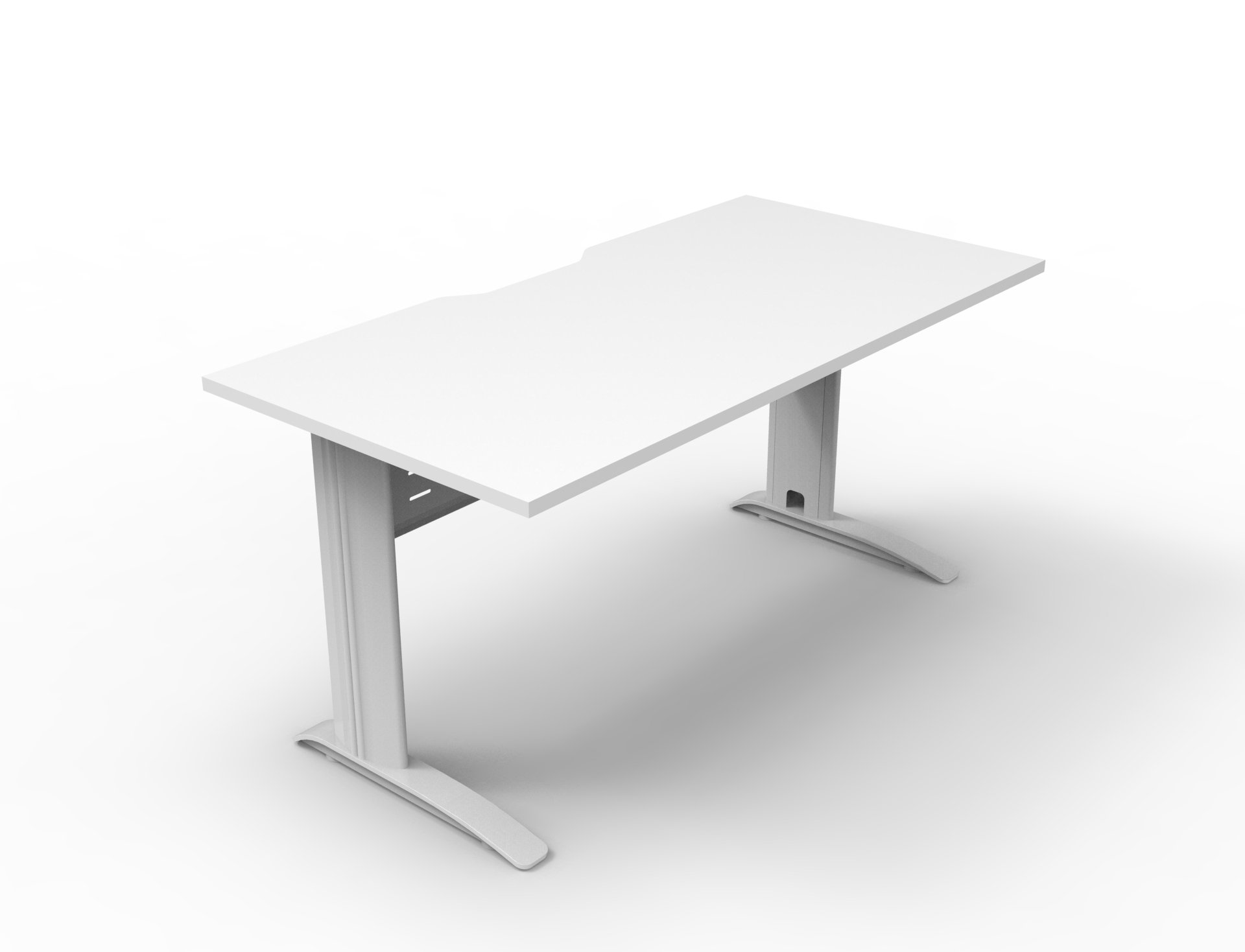 Rapidline Deluxe Rapid Span Desk | 1800mm W x 750mm D | Natural White Top, White Satin Base