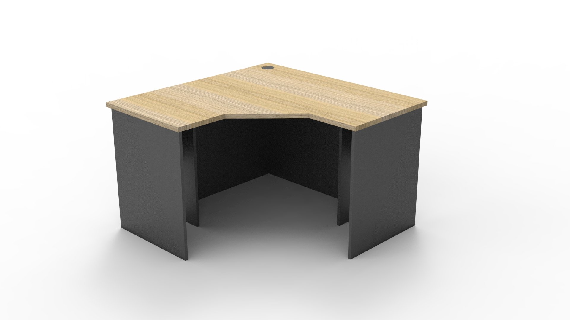 Rapid Worker Corner Workstation – Natural Oak & Ironstone | 1200×1200mm × 600mm D