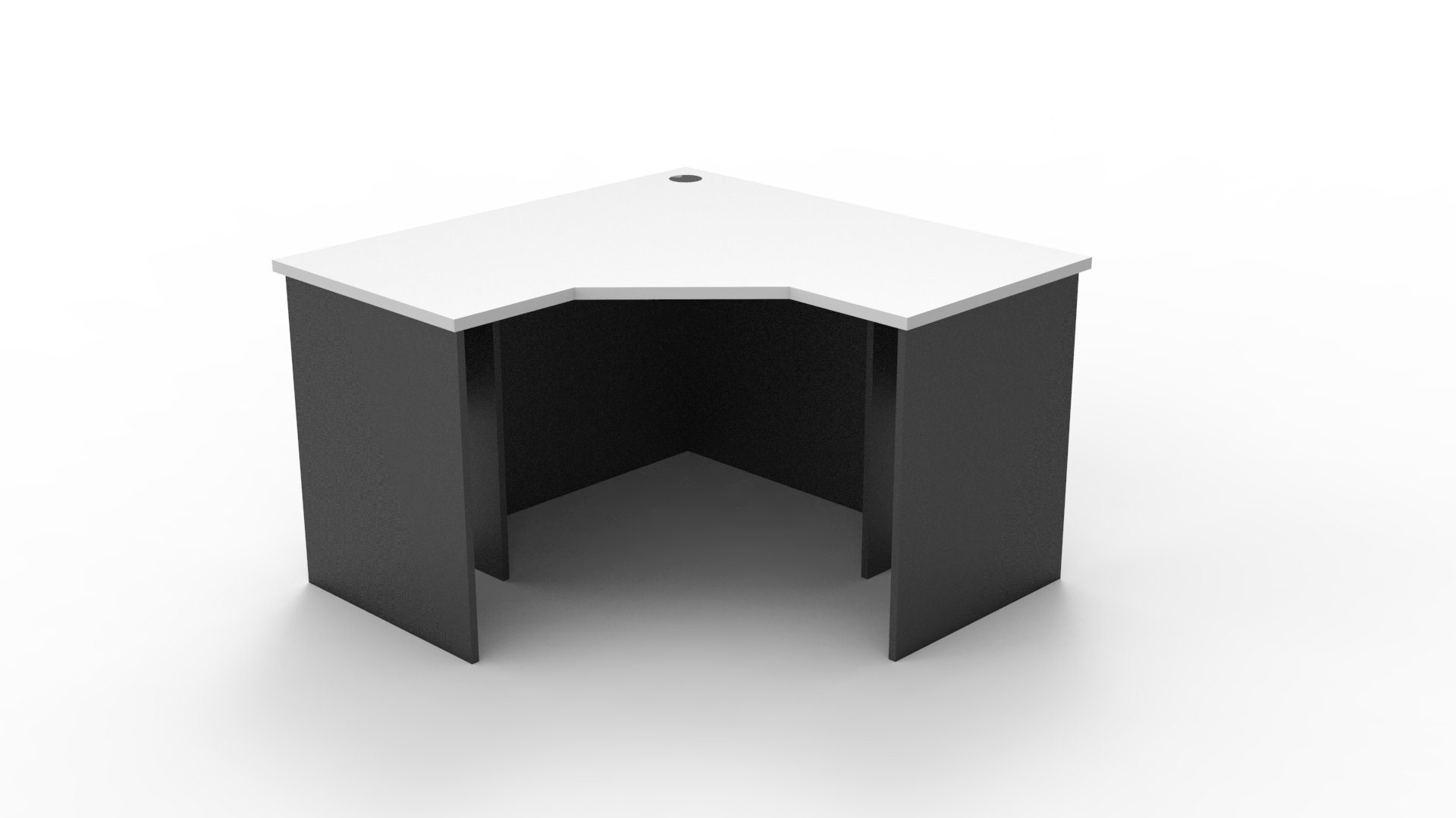 Rapid Worker Corner Workstation – Natural White & Ironstone | 1200×1200mm × 600mm D