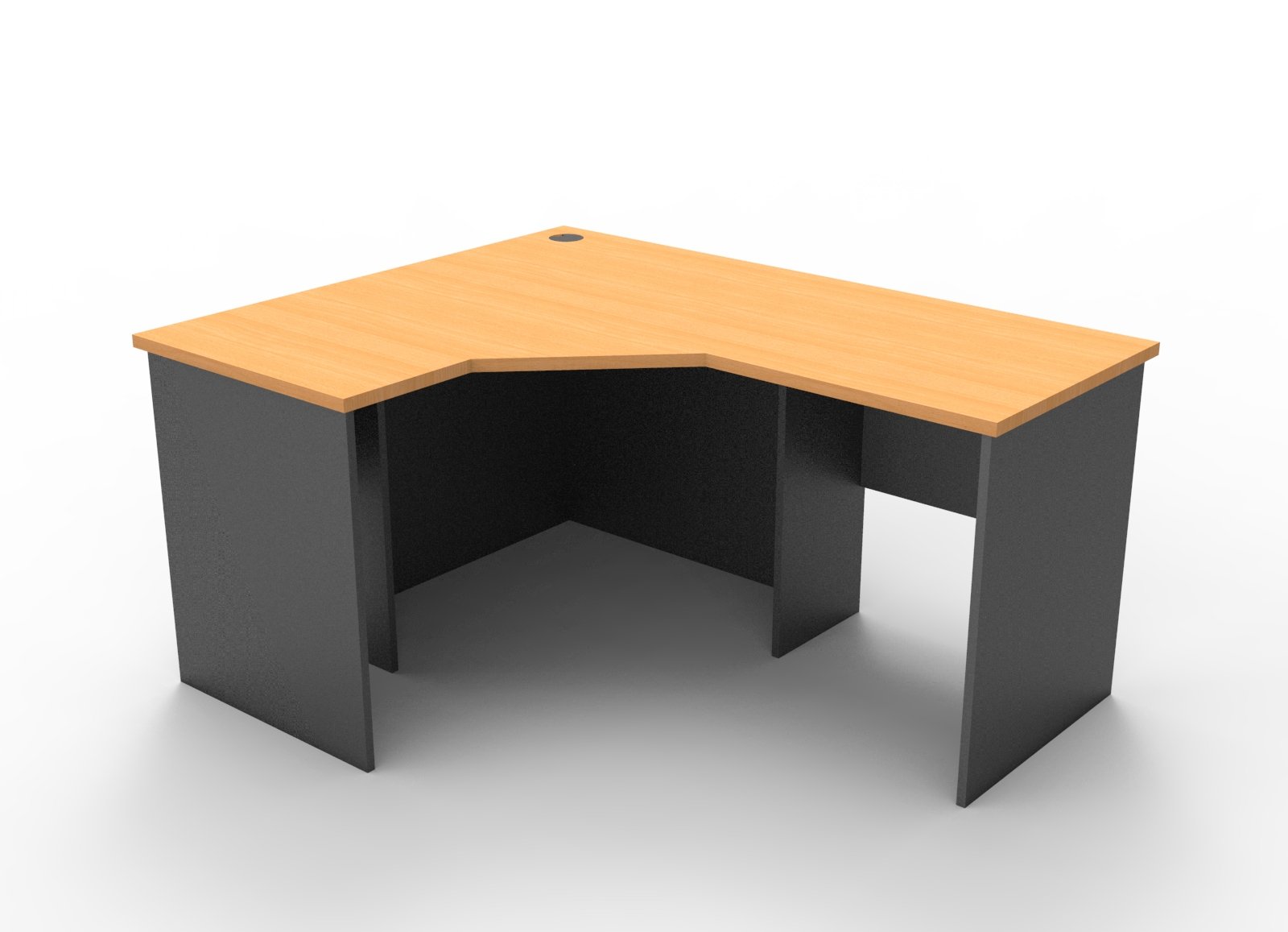 Rapid Worker Corner Workstation – Beech & Ironstone | 1200×1500mm × 600mm D