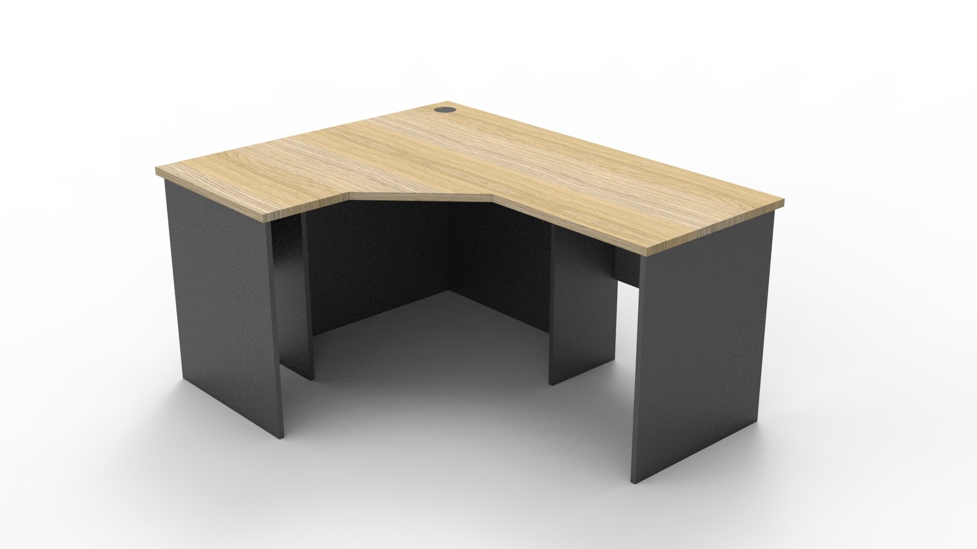 Rapid Worker Corner Workstation – 1200 x 1500mm, Natural Oak & Ironstone Top