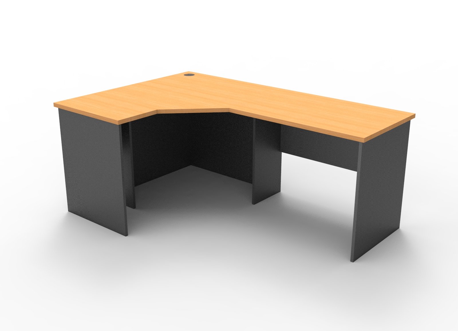 Rapid Worker Corner Workstation – 1200 x 1800mm, Beech & Ironstone Top