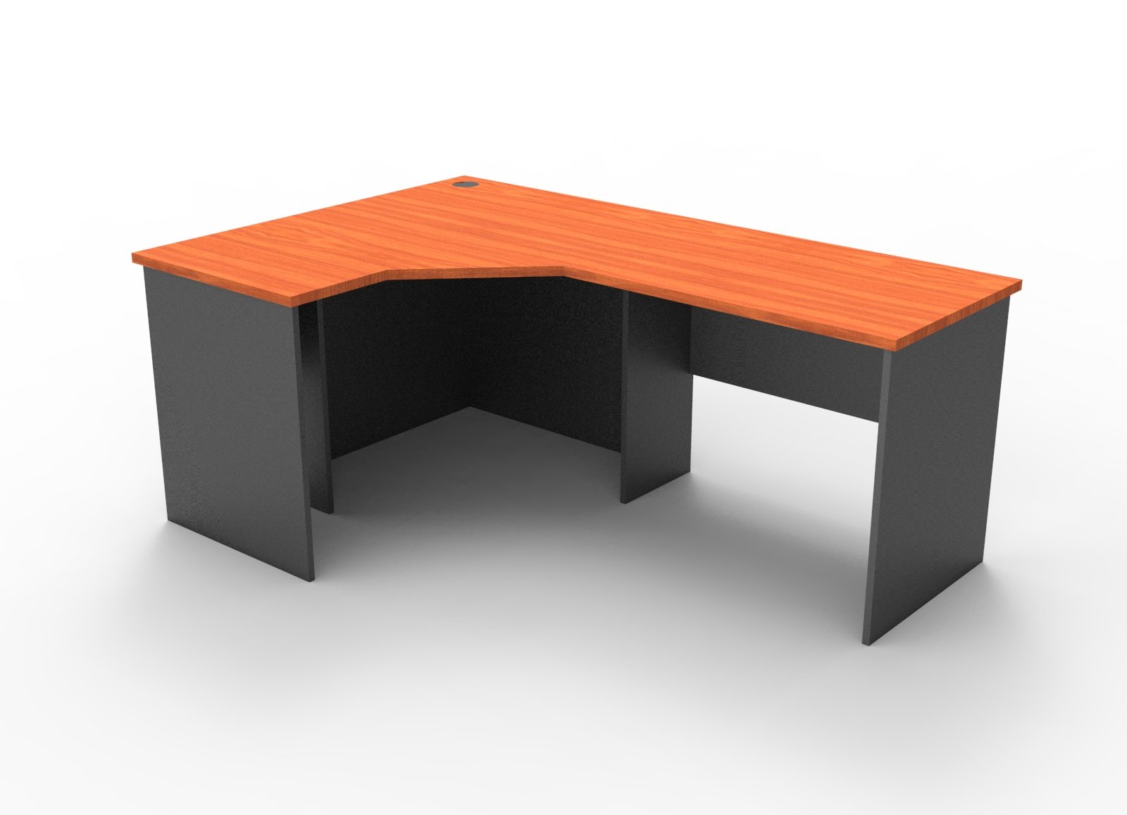 Rapid Worker Corner Workstation – 1200 x 1800mm, Cherry & Ironstone Top