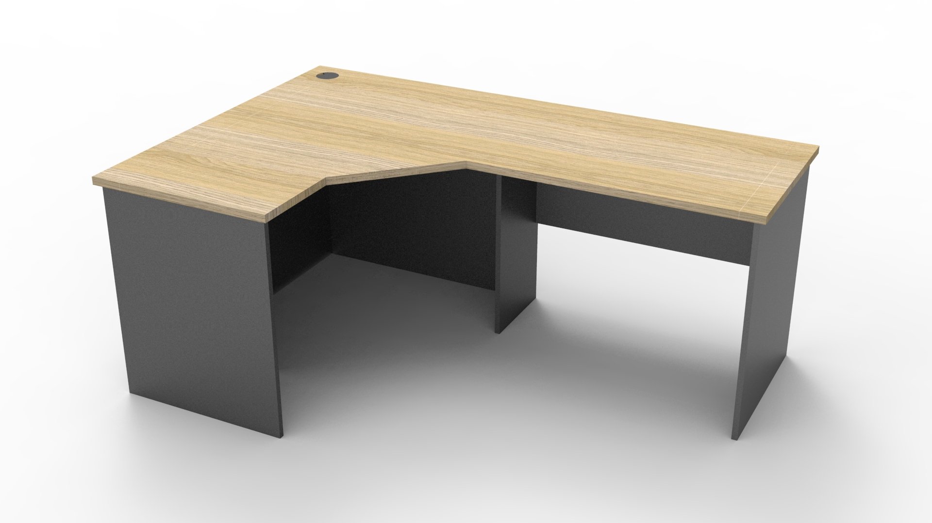 Rapid Worker Corner Workstation – Natural Oak & Ironstone | 1200 x 1800 x 600mm