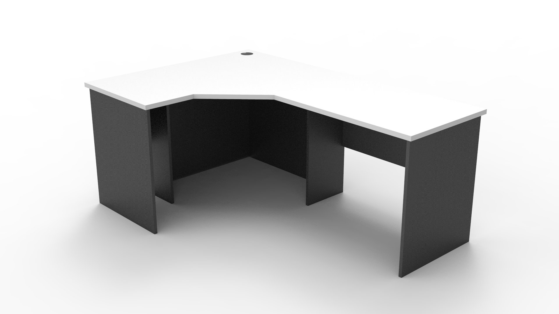 Rapid Worker Corner Workstation – Natural White & Ironstone | 1200 x 1800 x 600mm
