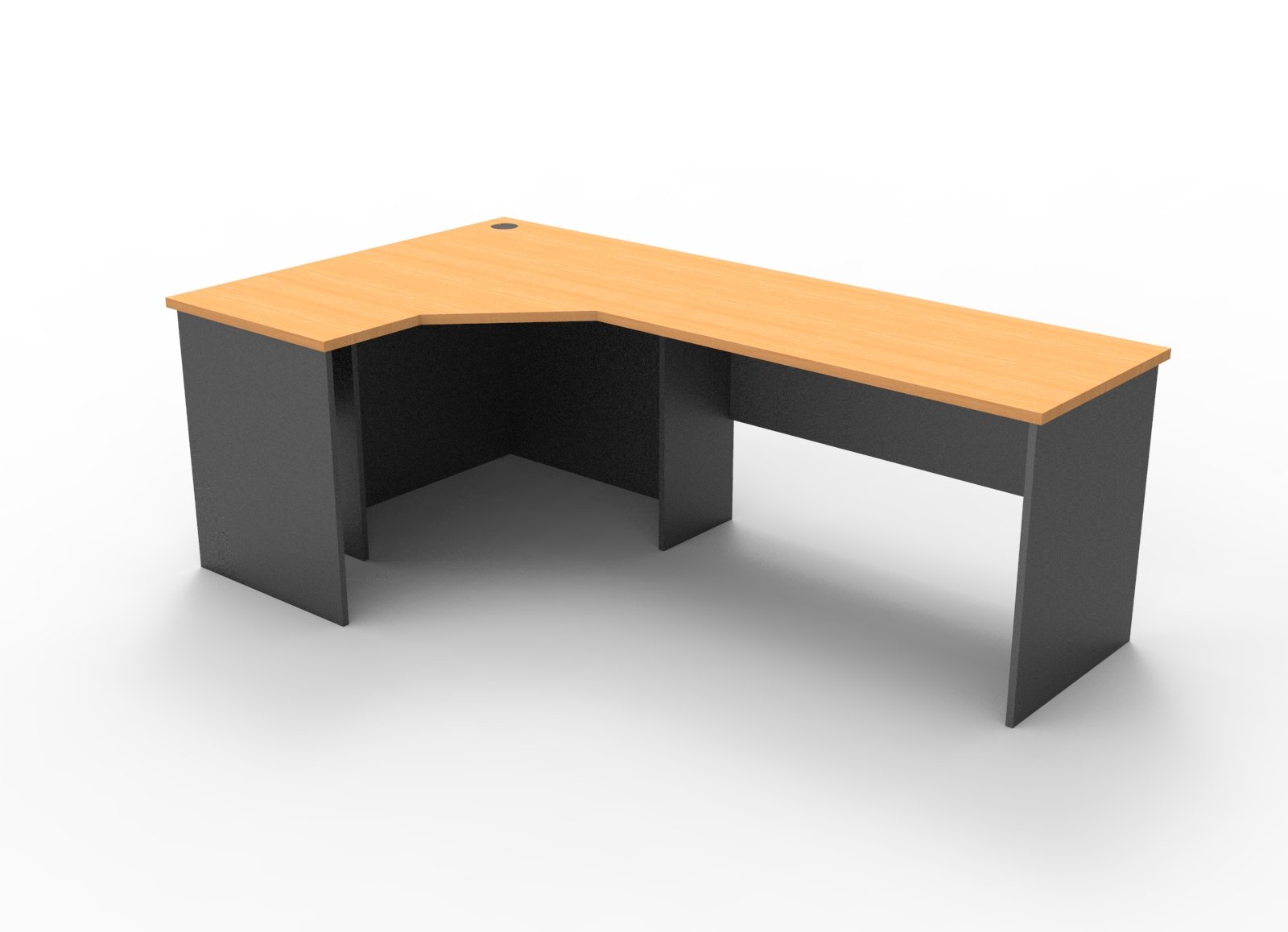 Rapid Worker Corner Workstation – Beech & Ironstone | 1200 x 2100 x 600mm