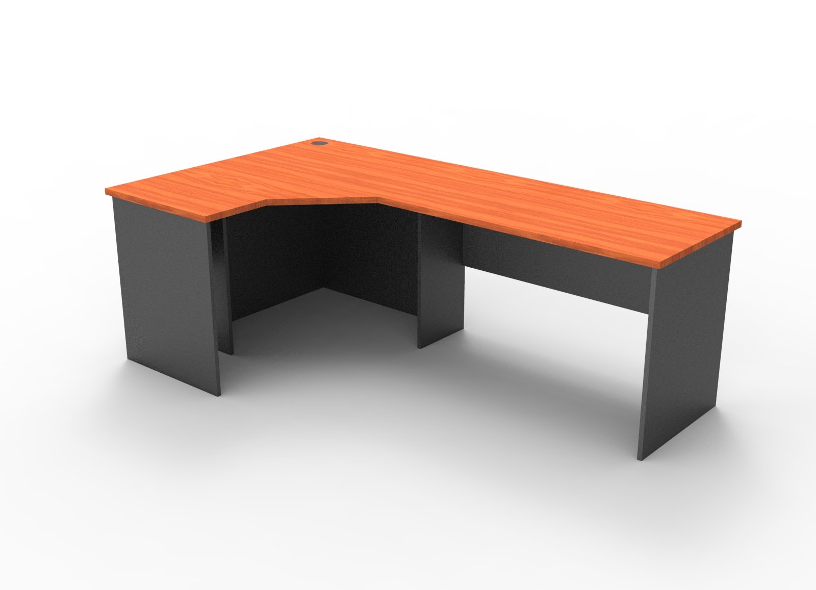 Rapid Worker Corner Workstation – Cherry & Ironstone | 1200 x 2100 x 600mm