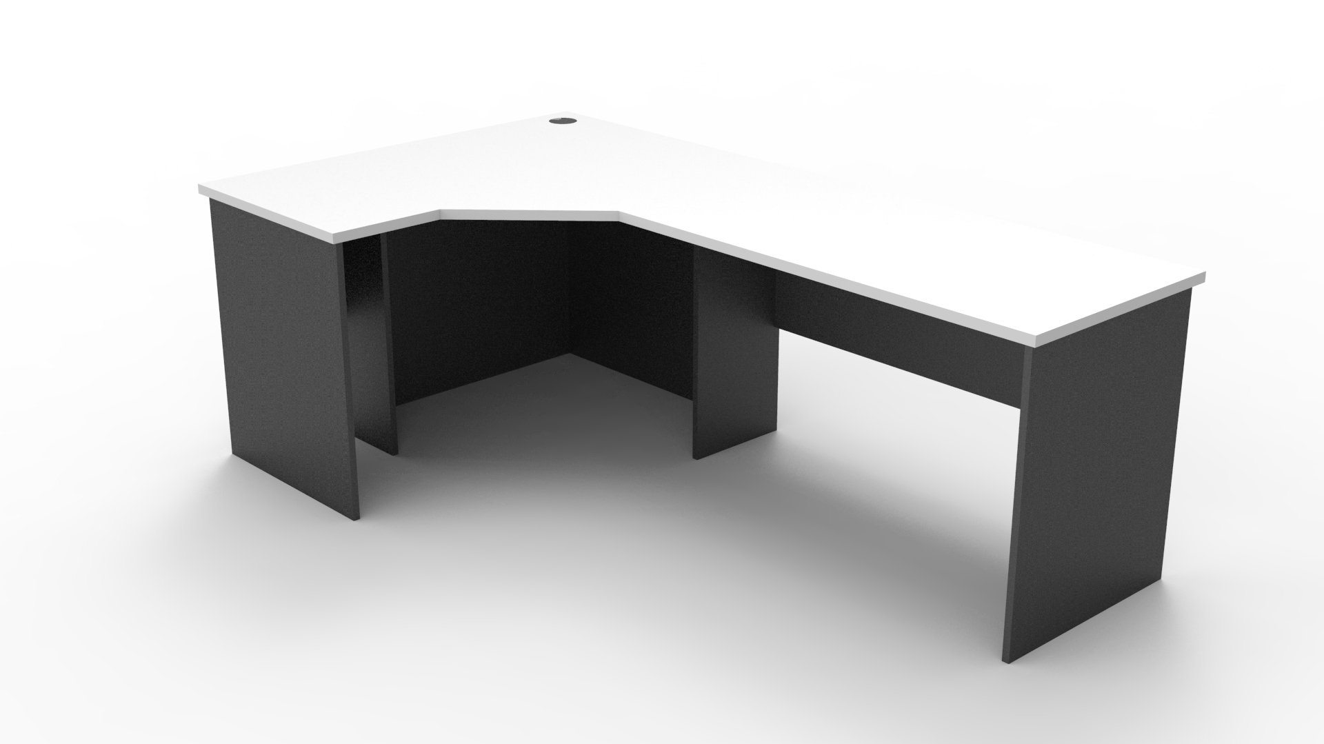 Rapid Worker Corner Workstation – Natural White & Ironstone | 1200 × 2100 × 600mm