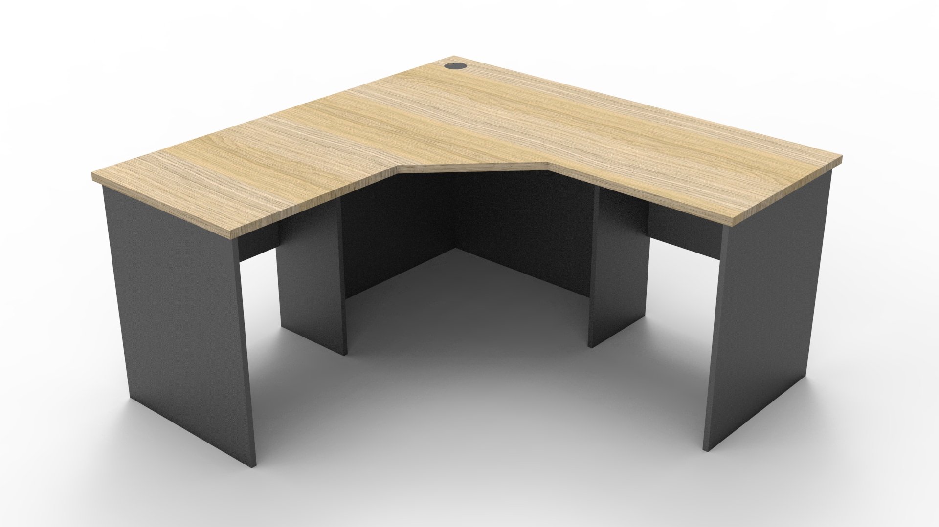 Rapid Worker Corner Workstation – Natural Oak & Ironstone | 1500 x 1500 x 600mm