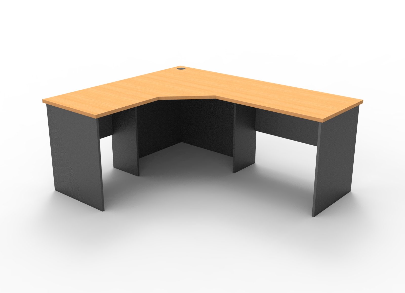 Rapid Worker Corner Workstation – Beech & Ironstone | 1800 x 1500 x 600mm