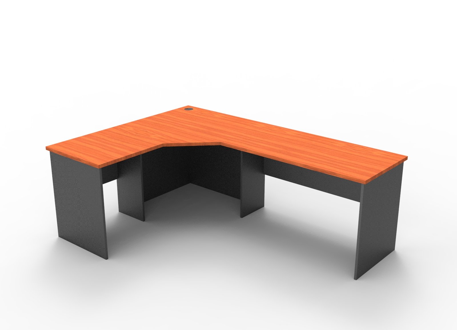 Rapid Worker Corner Workstation – Cherry & Ironstone | 1800 x 1500 x 600mm