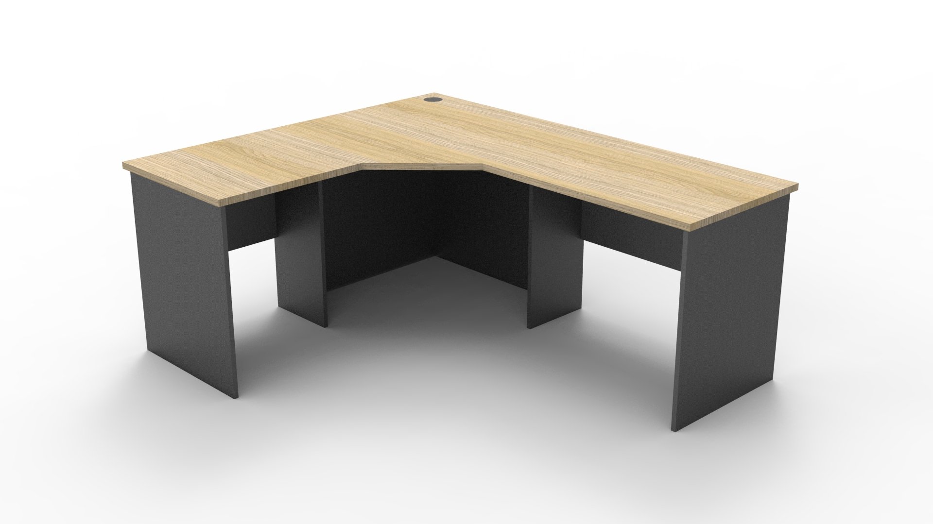 Rapid Worker Corner Workstation – 1800 x 1500 x 600mm | Natural Oak & Ironstone