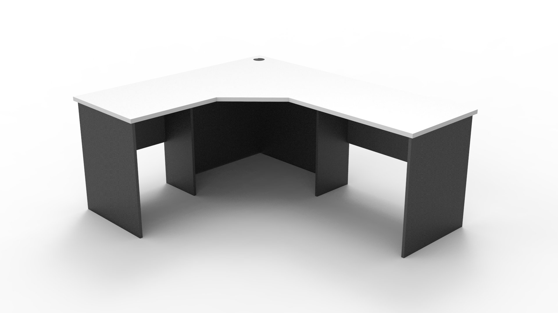 Rapid Worker Corner Workstation – 1800 x 1500 x 600mm | Natural White & Ironstone