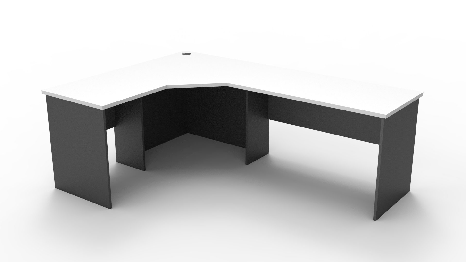 Rapid Worker Corner Workstation – Natural White & Ironstone | 2100 x 1500 x 600mm