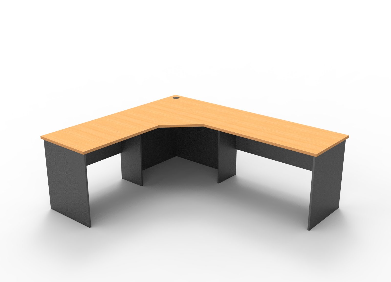 Rapid Worker Corner Workstation – Beech & Ironstone | 2100 x 1800 x 600mm