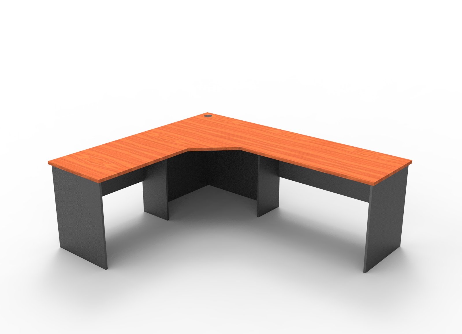 Rapid Worker Corner Workstation – Cherry & Ironstone | 2100 x 1800 x 600mm