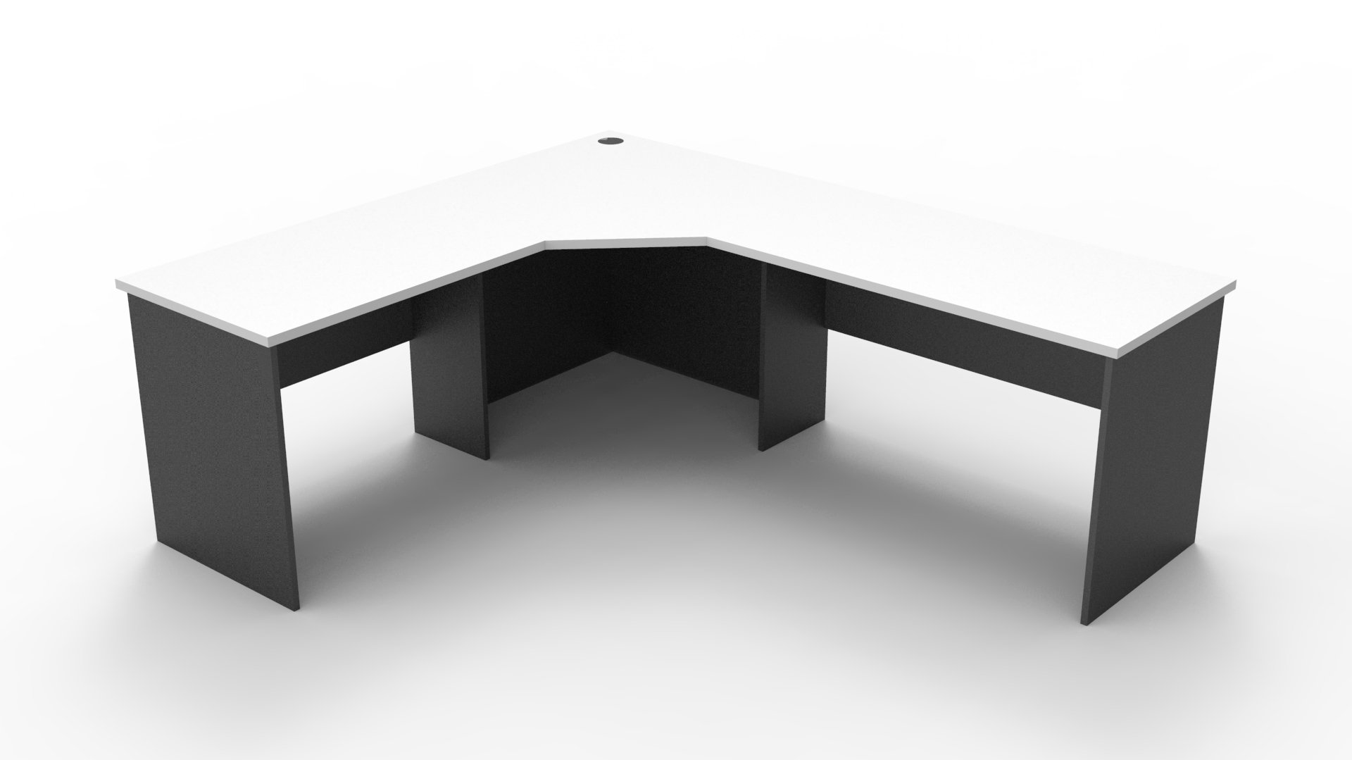 Rapid Worker Corner Workstation – Natural White & Ironstone | 2100 × 1800 × 600mm