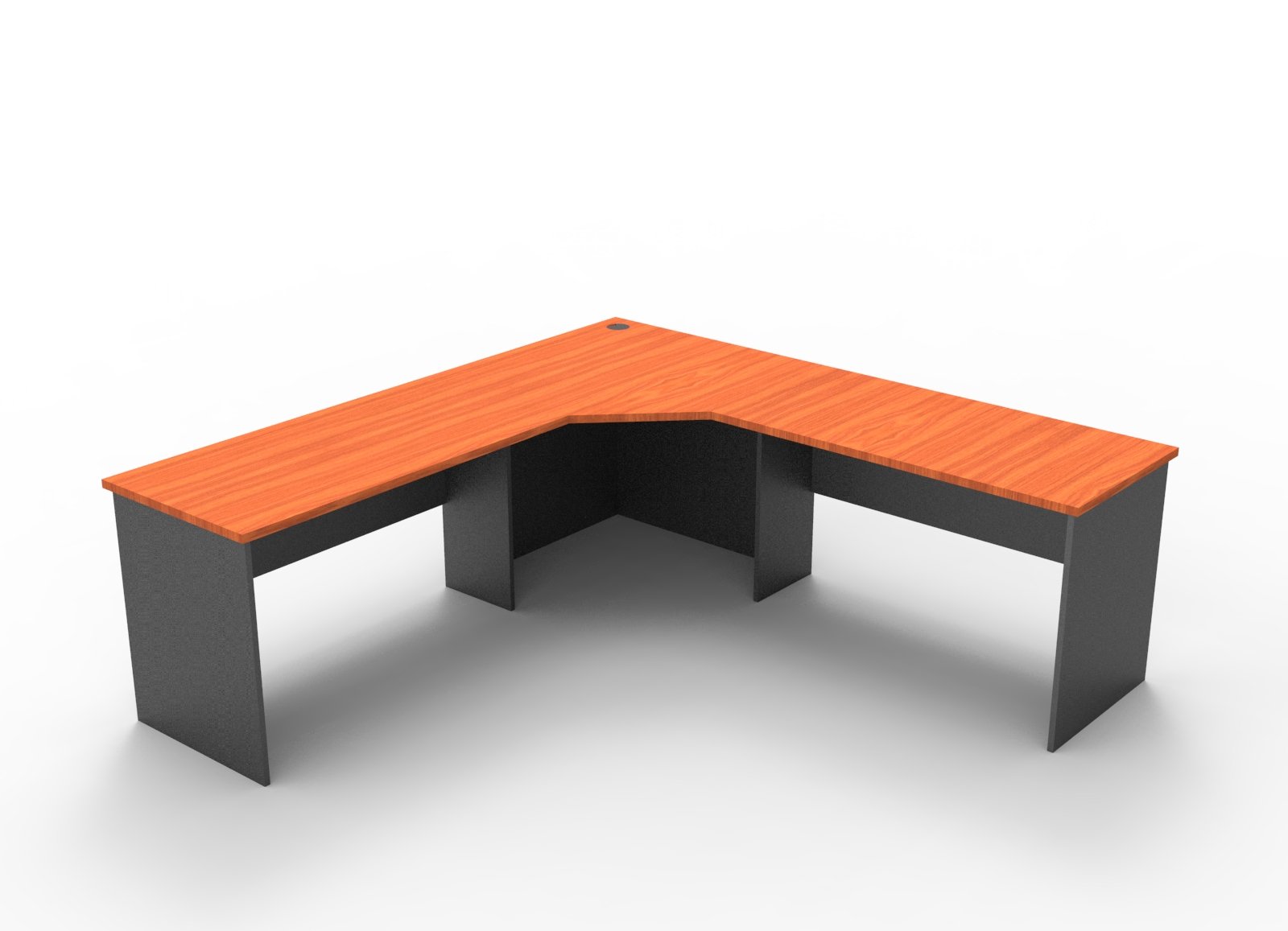 Rapid Worker Corner Workstation – Cherry & Ironstone | 2100 × 2100 × 600mm