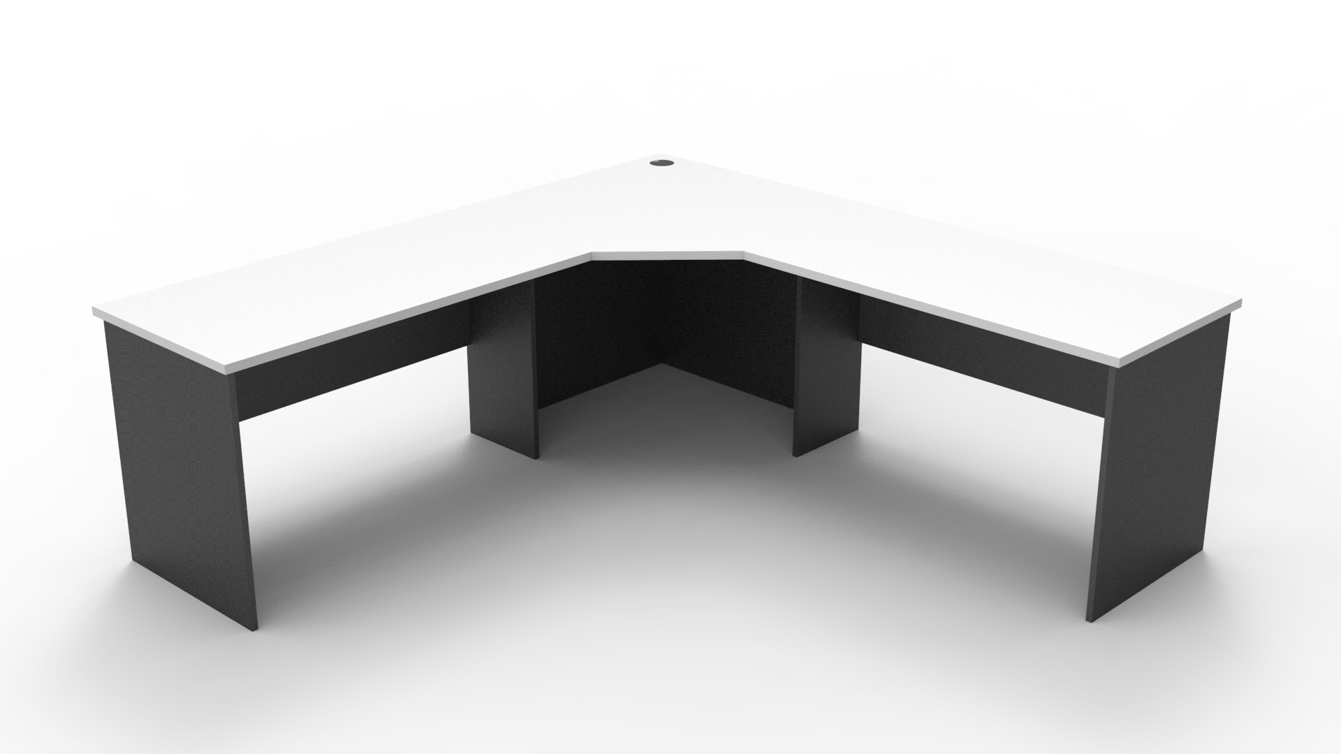 Rapid Worker Corner Workstation – Natural White & Ironstone | 2100 × 2100 × 600mm