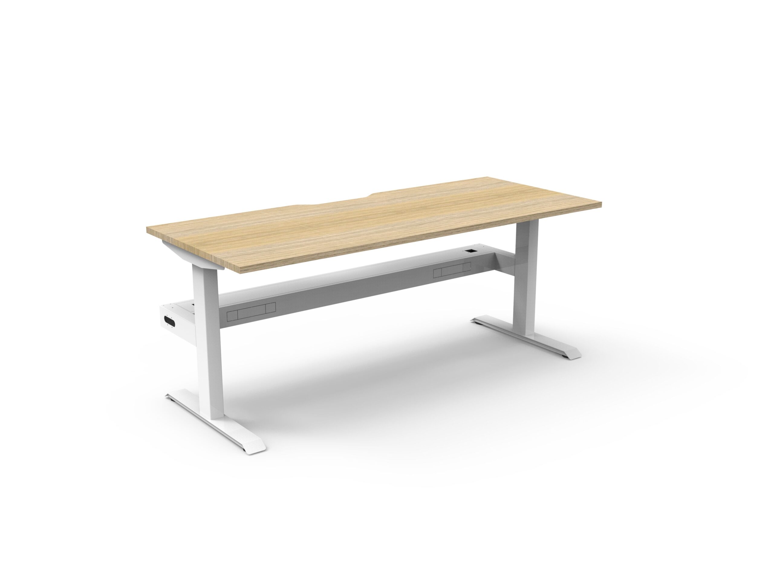 Rapidline Boost Static Single Sided Workstation – Natural Oak Top, White Satin Frame | 1500 x 750mm